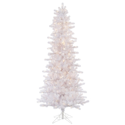 Vickerman 6.5' Crystal White Pine Slim Artificial Christmas Tree 450 Clear Dura-lit Incandescent Lights