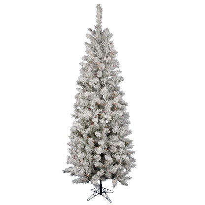 Vickerman 8.5' Flocked Pacific Artificial Christmas Tree Multi-Colored Lights