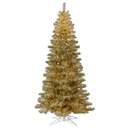 Vickerman 6' x 37" Champagne Artificial Christmas Tree Warm White 8 function 3MM LED Lights