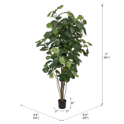 Vickerman 7' Artificial Green Potted Fiddle Tree.