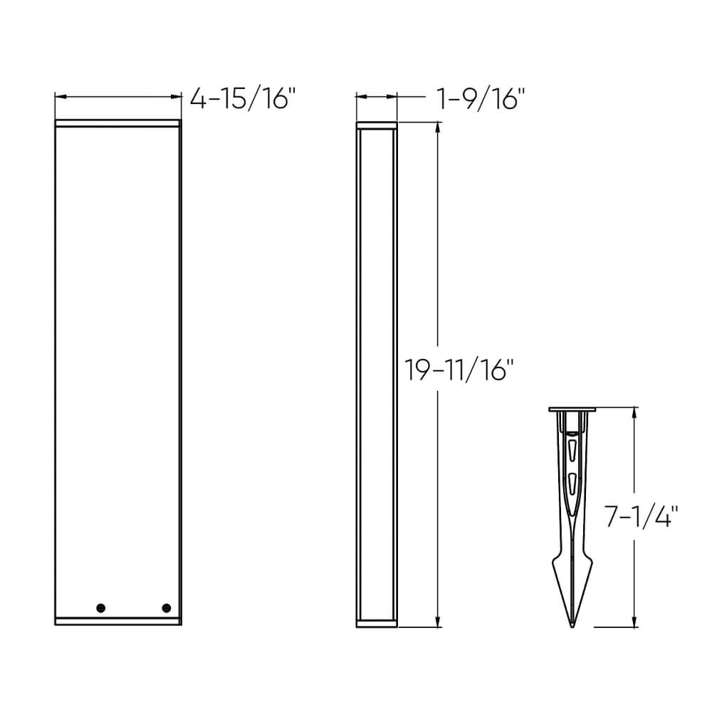 Dals Lighting LED Rectangular Column Bollard Light 3000K And CCT Selectable