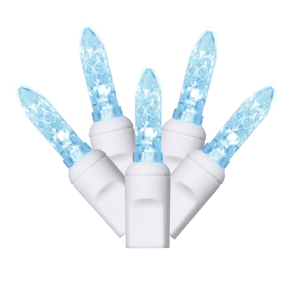 Vickerman 70 Teal M5 LED Icicle Light on White Wire 9' Christmas Single Mold Light Strand