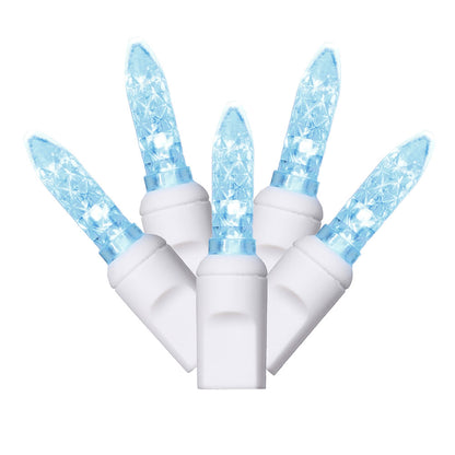 Vickerman 70 Teal M5 LED Icicle Light on White Wire 9' Christmas Single Mold Light Strand