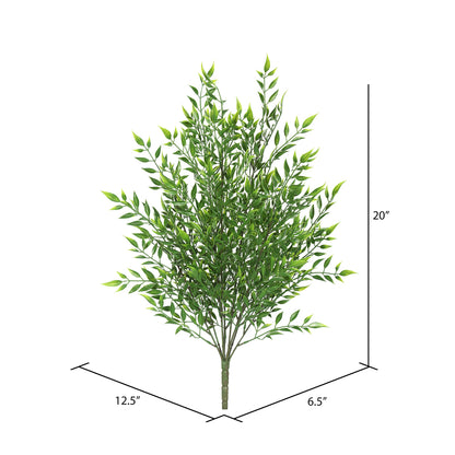 Vickerman 20" Artificial Green Mini Bamboo Bush.ve container. Includes 2 pieces per pack Pack of 2