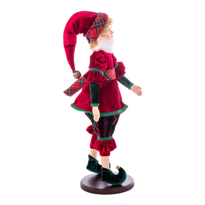 Vickerman 18" Red Plaid Christmas Fairy Girl with Stand.