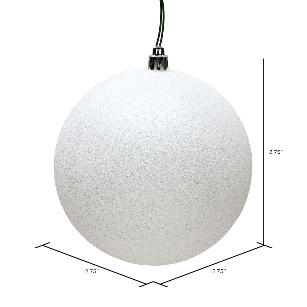 Vickerman 2.75" White Glitter Ball Ornament 12 per Bag