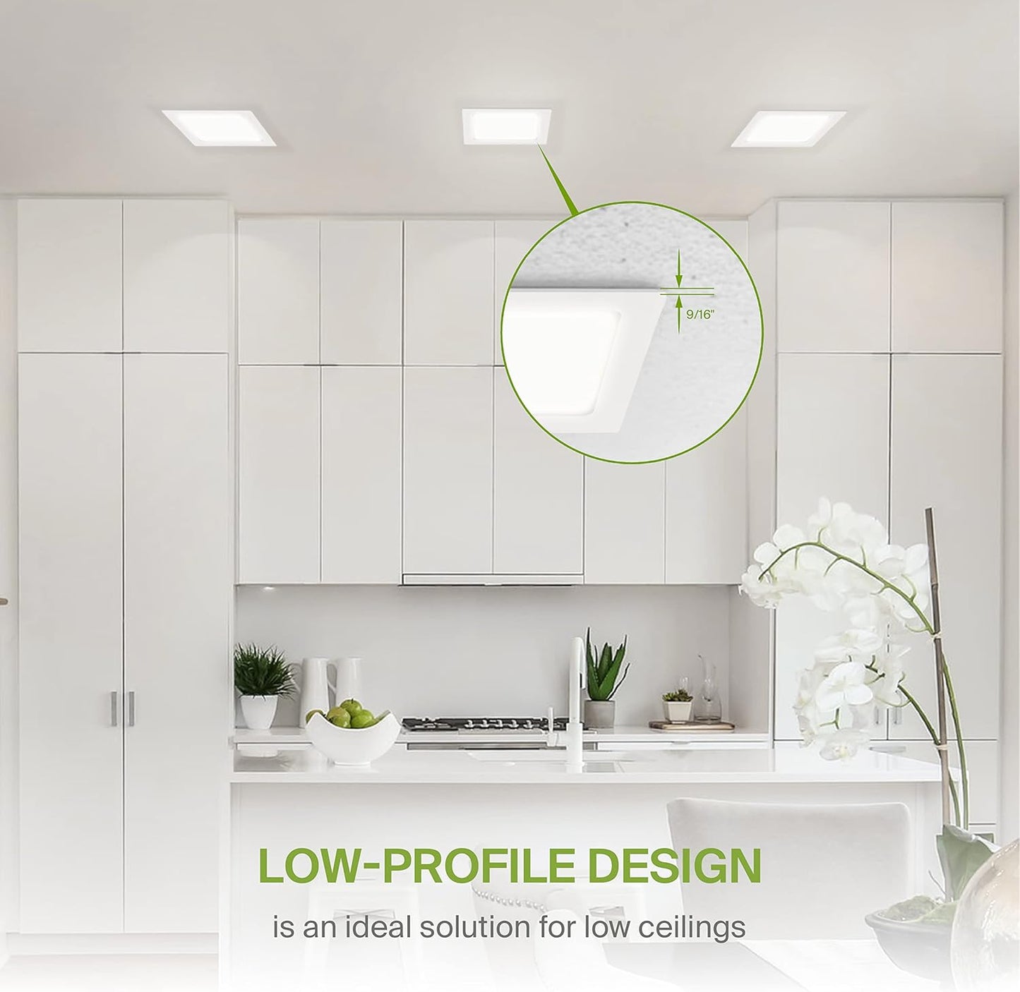 ASD Lighting LED Recessed Mini Panel Square 6inch 15W 120V Triac 2700/3000/3500/4000/5000K White UL Energy Star 6 pack