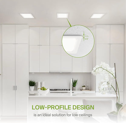 ASD Lighting LED Recessed Mini Panel Square 6inch 15W 120V Triac 2700/3000/3500/4000/5000K White UL Energy Star 6 pack