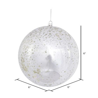 Vickerman 6" Silver Shiny Mercury Ball Ornament 4 per Bag
