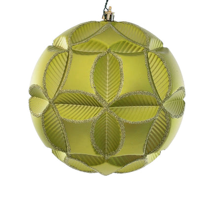Vickerman 6" Lime Matte Clover Ball Ornament 2 per Bag