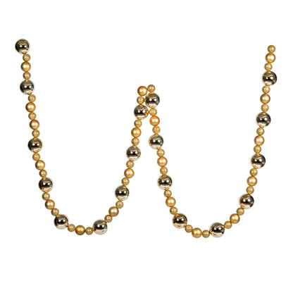 Vickerman 9' Gold Assorted Christmas Ball Ornament Garland