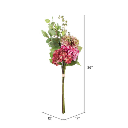 Vickerman 36" Artificial Dusty Mauve Hydrangea Bundle Bouquet.