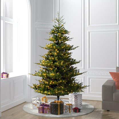 Vickerman 7.5' x 61" Hudson Fraser Fir Artificial Christmas Tree with Warm White LED Lights.
