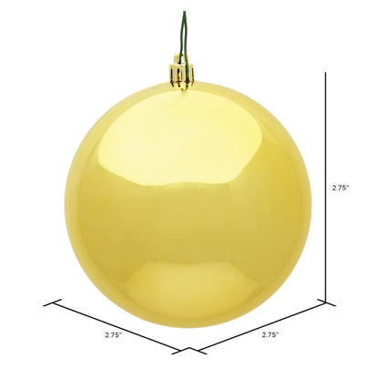 Vickerman 2.75" Honey Gold Shiny Ball Ornament 12 per Bag