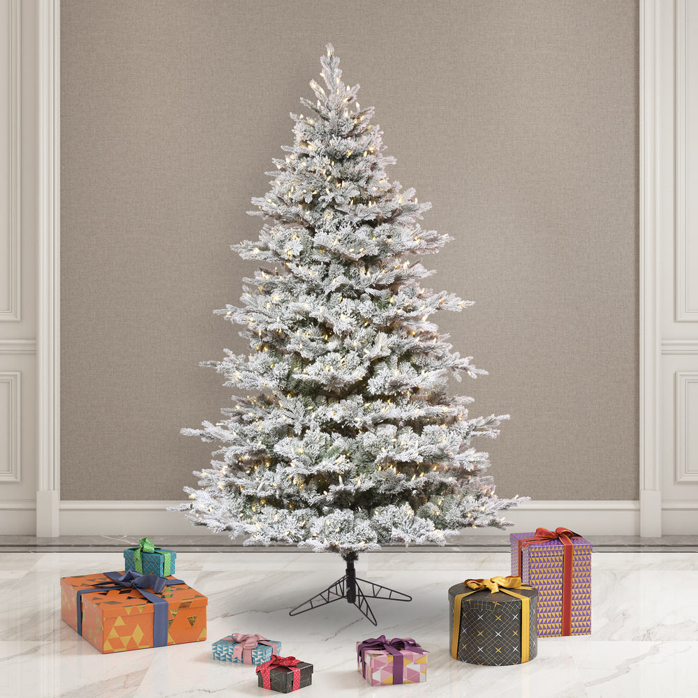 Vickerman 6.5' x 54" Flocked Kiana Artificial Christmas Tree Dura-Lit® LED Warm White Mini Lights