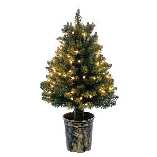 Vickerman 26" Potted Tifton Cone Topiary Artificial Christmas Tree Clear Dura-lit Lights