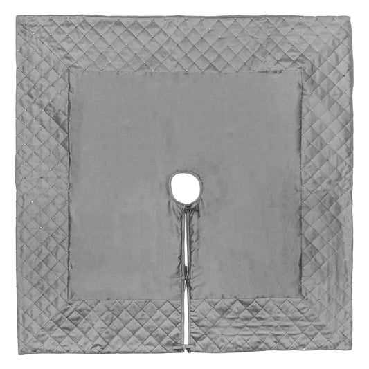 Vickerman 52" Gray Quilt Stitch Jewel Christmas Tree skirt