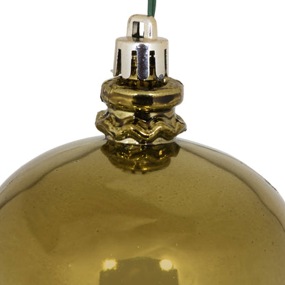 Vickerman 8" x 2.75" Olive Shiny Finial Ornament with drilled and wired caps. Comes 3 per Bag.