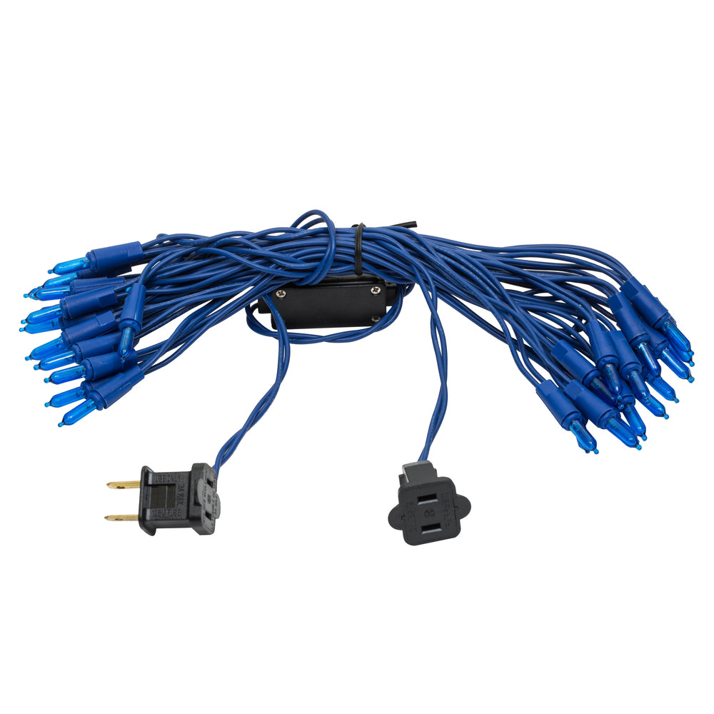 Vickerman 35 LED Blue Dura-Lit Light on Blue Wire, 26' Christmas Light Strand