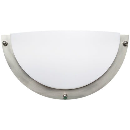 Sunlite 49201 12-Inch Half Moon Wall Sconce Light Fixture, 12W, 840 Lumens, Dimmable LED Wall Light, Color Selectable 30K/40K/50K, Indoor Wall Sconce, ETL Listed Energy Star, Title-24, Brushed Nickel Finish