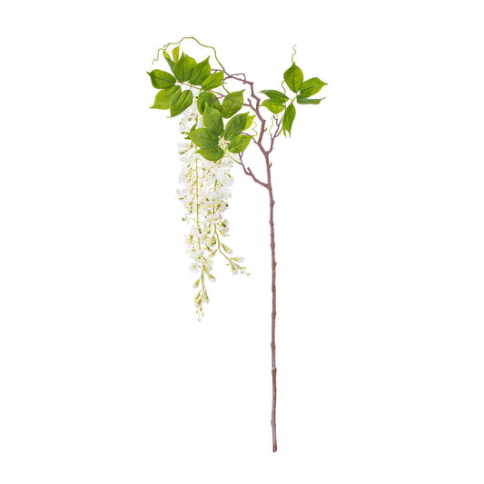 Vickerman 56" Artificial White Wisteria And Foliage Hanging Spray