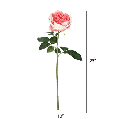 Vickerman 25" Artificial Dark Pink Open Rose Stem 6 per Bag