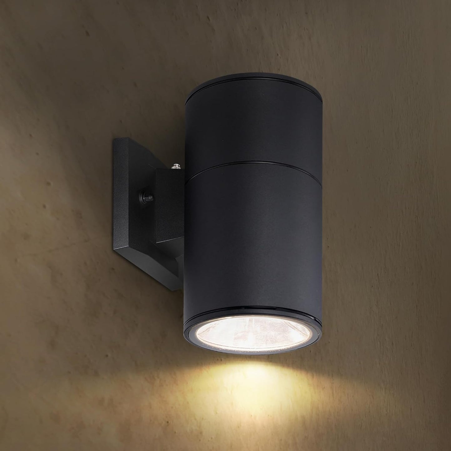 ASD Lighting LED Outdoor Wall Cylinder Round Up or Down 9W 120V 3000/4000/5000K with Photocell Black ETL