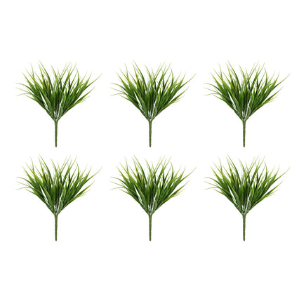 Vickerman 12" Artificial Green Grass Bush 6 per Bag