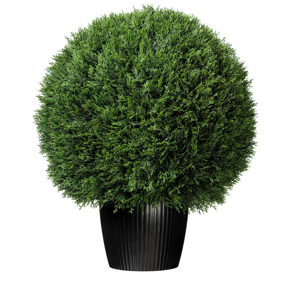 Vickerman 24" Artificial Potted Green Cedar Ball.