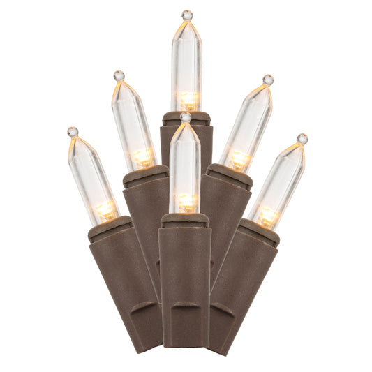 Vickerman 35 LED Warm White Dura-Lit Light on Brown Wire, 26' Christmas Light Strand