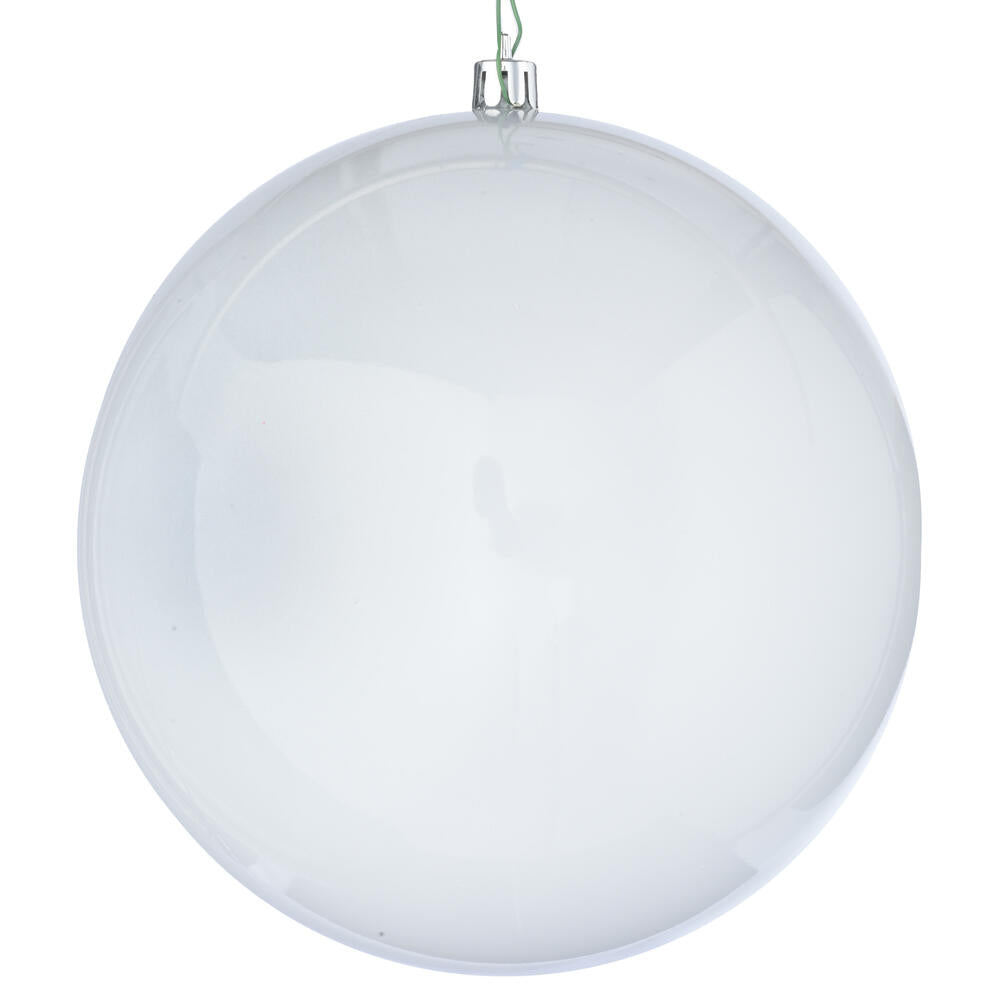 Vickerman 6" White Pearl UV Drilled Ball Ornament 4 per bag.