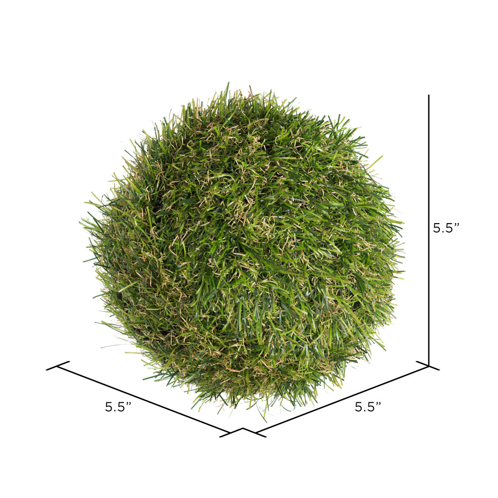 Vickerman 5.5" Artificial Green Grass Ball Set of 4