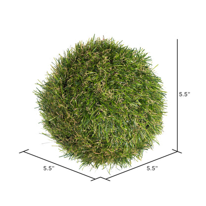 Vickerman 5.5" Artificial Green Grass Ball Set of 4
