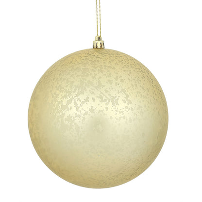 Vickerman 4" Champagne Matte Mercury Ball Ornament 6 per Bag.