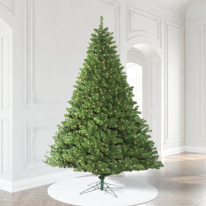 Vickerman 9' Oregon Fir Artificial Christmas Tree Wide Angle Single Mold Warm White LED Lightss