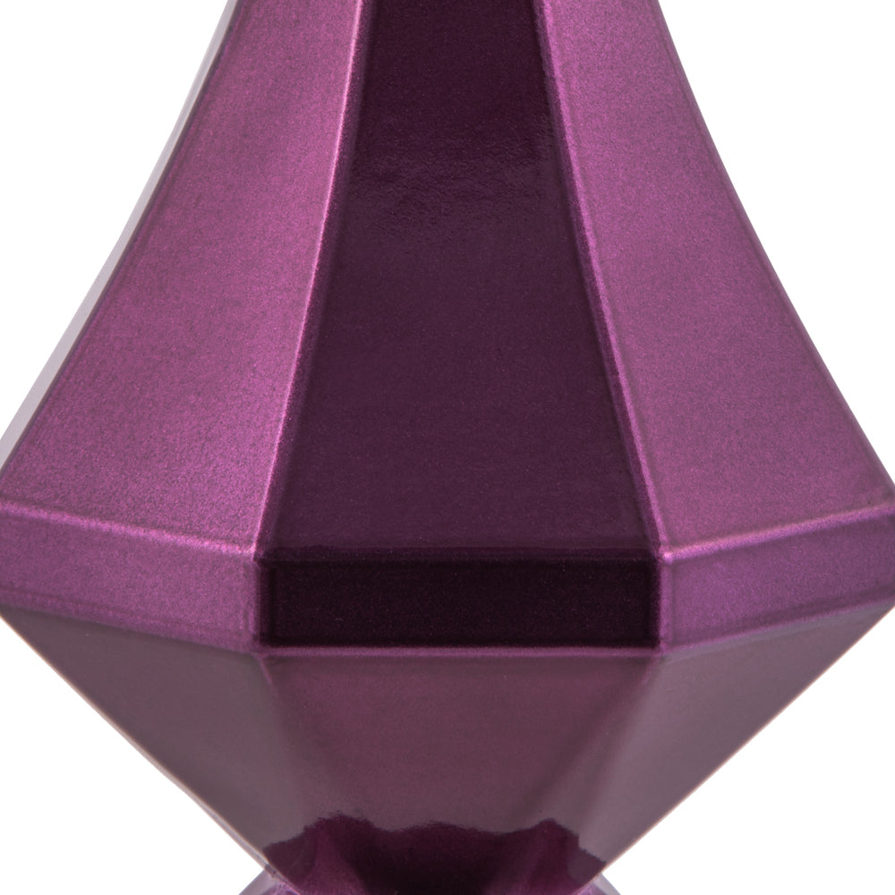 Vickerman 8" Plum Candy Finish Diamond Finial Ornament Pack of 2