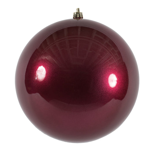 Vickerman 6" Berry Red Candy Ball Ornament 4 per Bag