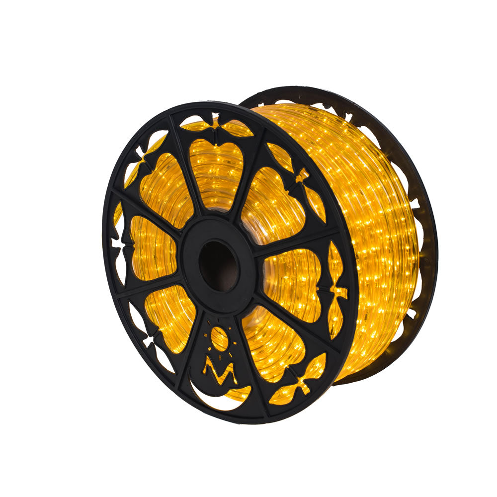 Vickerman 150' x .5" Yellow LED Rope Light Spool 120 Volt.