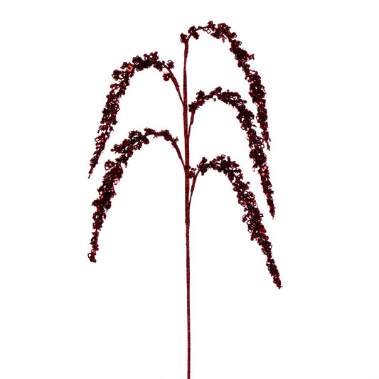 Vickerman 27" Artificial Red Glitter Setaria Christmas Spray 3 sprays per pack.