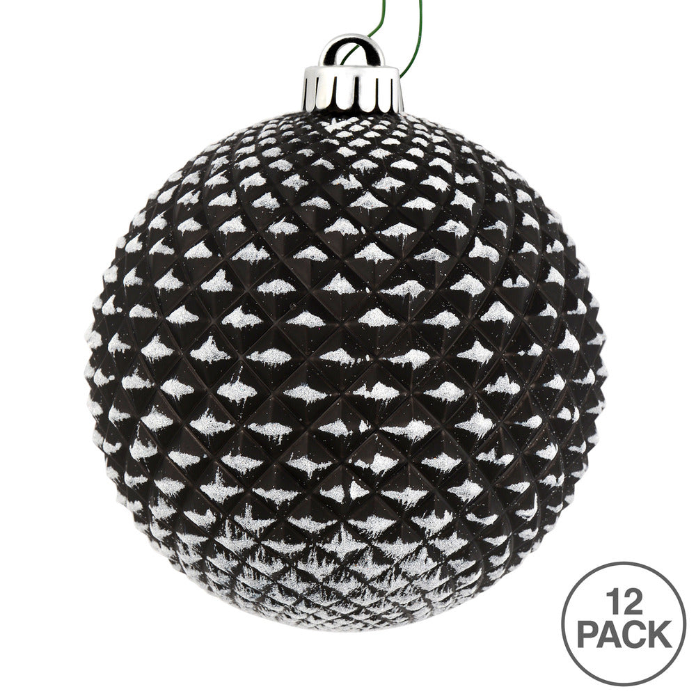 Vickerman 2.75" Black Durian Glitter Ball Ornament 12 per Bag