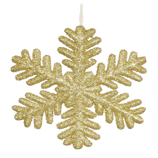 Vickerman 13.75" Gold Polystyrene Glitter Snowflake Christmas Ornament