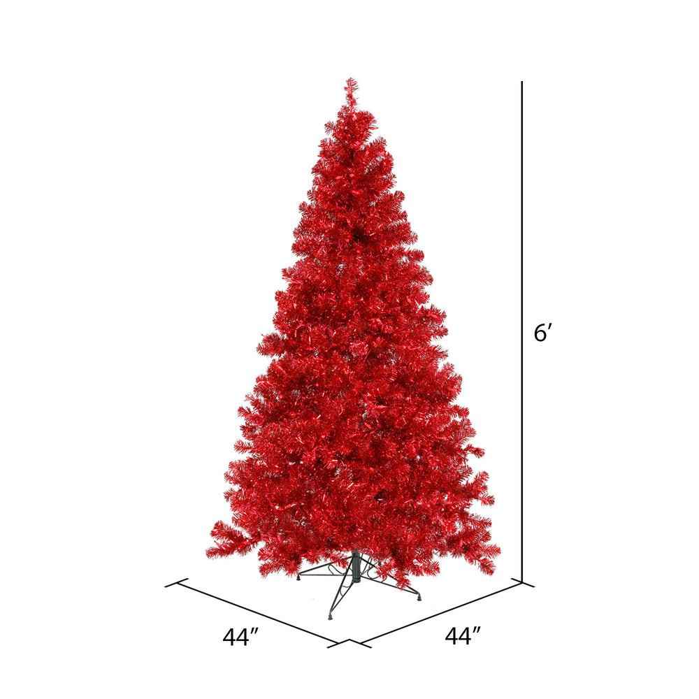 Vickerman 6' Red Artificial Christmas Tree Red Dura-lit Incandescent Lights