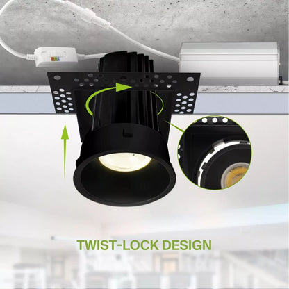 ASD Lighting LED Trimless Downlight Square 2inch 15W 120V Triac 2700/3000/3500/4000/5000K Black ETL Energy Star