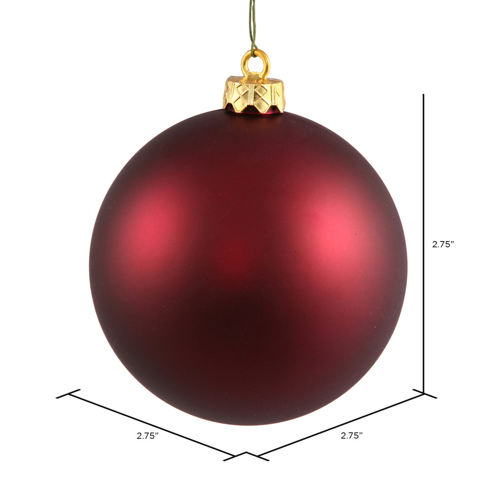 Vickerman 2.75" Wine Matte Ball Ornament 12 per Bag