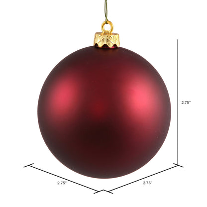 Vickerman 2.75" Wine Matte Ball Ornament 12 per Bag
