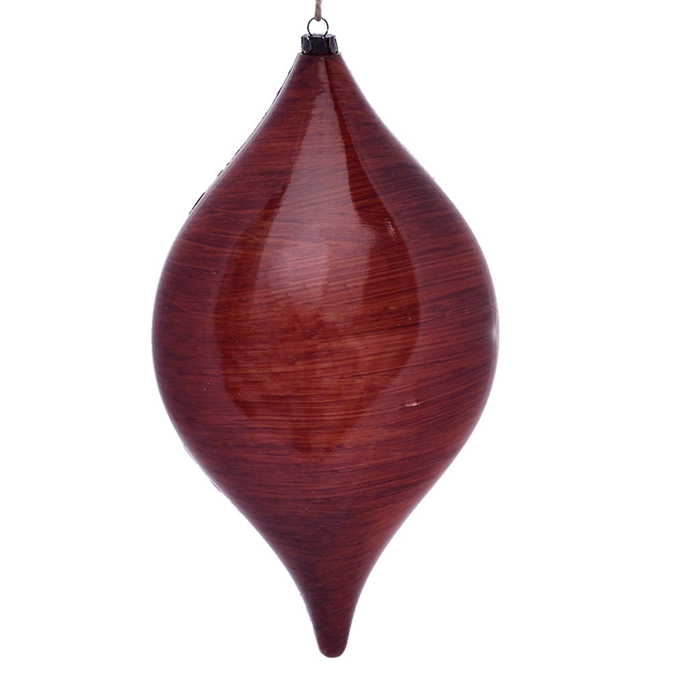 Vickerman 11.5" Copper Wood Grain Drop Christmas Ornament Pack of 2