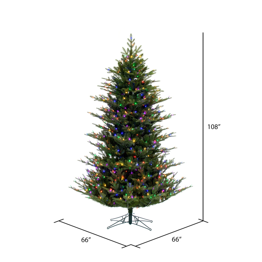 Vickerman 9' x 66" North Shore Fraser Fir Artificial Christmas Tree LED Multi-Colored Lights