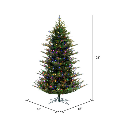 Vickerman 9' x 66" North Shore Fraser Fir Artificial Christmas Tree LED Multi-Colored Lights