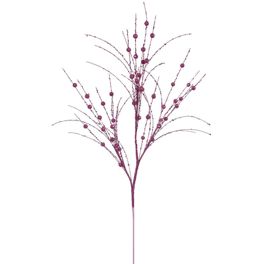 Vickerman 35" Cerise Glitter Berry Artificial Christmas Spray. Includes 6 sprays per pack.