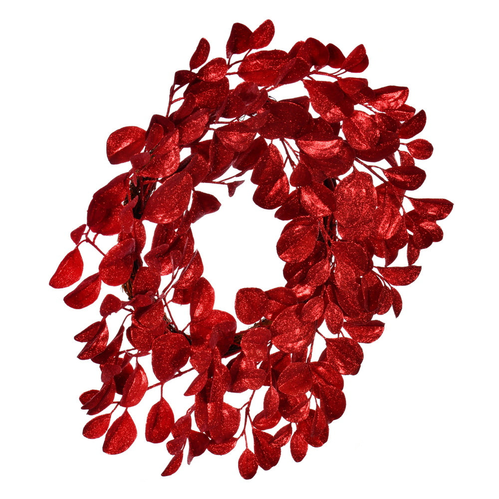 Vickerman 24" Red Artificial Dogwood Glitter Wreath.